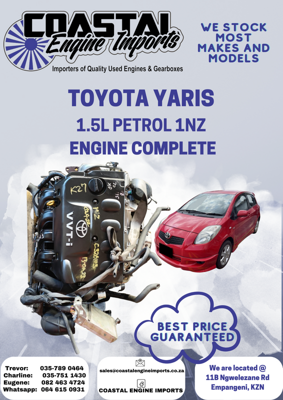 TOYOTA YARIS 1.5L PETROL - 1NZ ENGINE COMPLETE