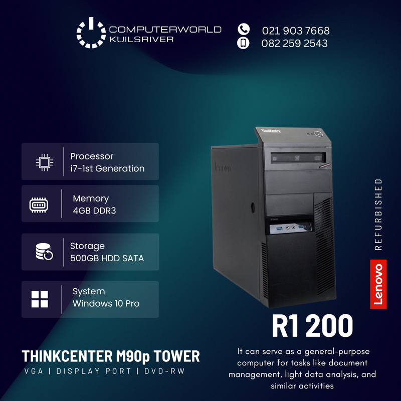 i7 LENOVO M90p TOWERS FOR R1200