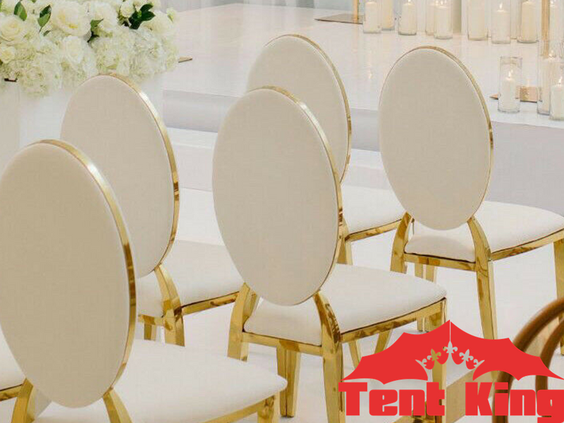 Goldtrim Chairs Tables for Hire Phoenix Chairs, Wimbledon Chairs, Tiffany, Glass Glossy Tables