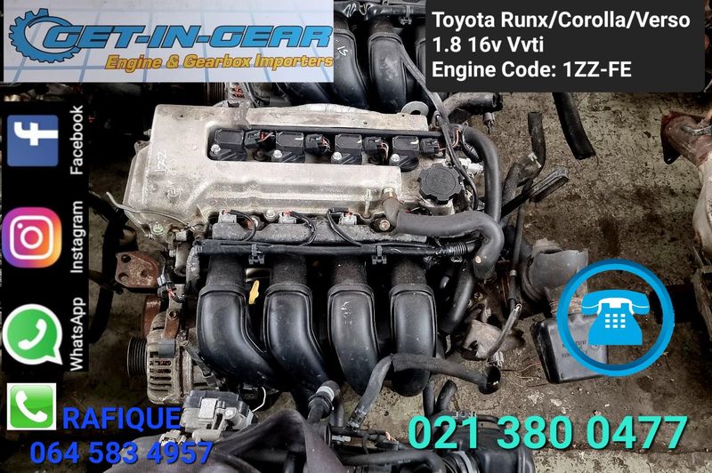 Toyota Corolla Runx Verso 1ZZ 1.8 VVti LOW MILEAGE IMPORT Engine - GET IN GEAR