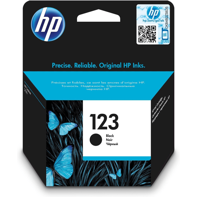 HP 123 Black Printer Ink Cartridge Original F6V17AE Single-pack - Brand New