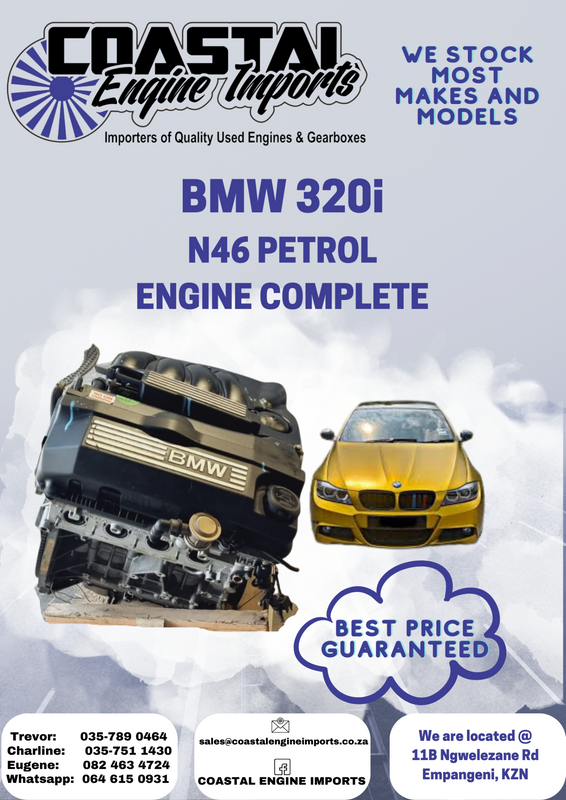BMW 320i PETROL N46 ENGINE COMPLETE