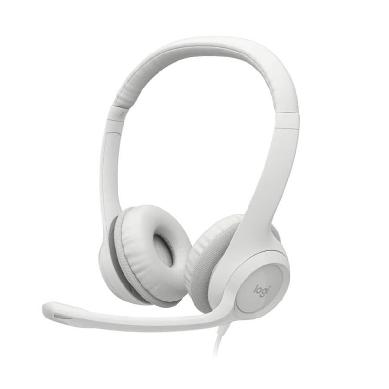 Logitech H390 USB Headset with Noise-Cancelling Mic - White 981-001286 - Brand New