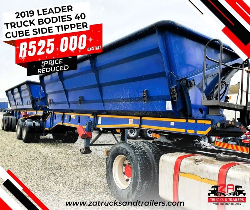 2019 LEADER TRAILER BODIES *45 CUBE SIDE TIPPERS