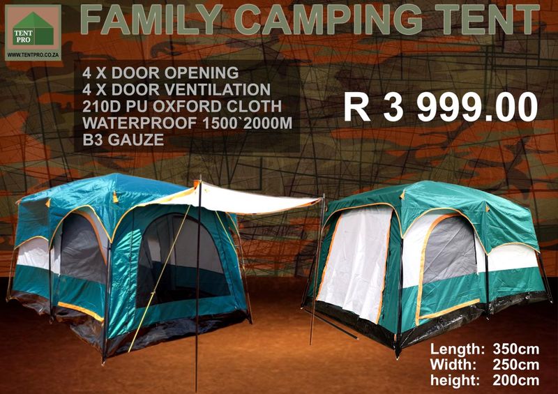 Family size camping tent