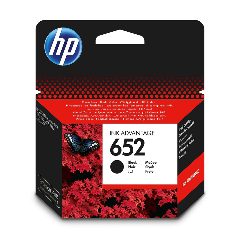 HP 652 Ink Advantage Black Printer Cartridge Original F6V25AE Single-pack - Brand New