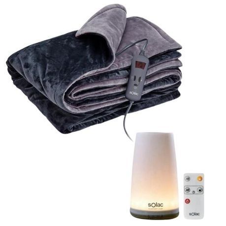 Solac - Electric Throw Over Blanket(Double Bed) &amp;  Comfort Lamp Humidifier