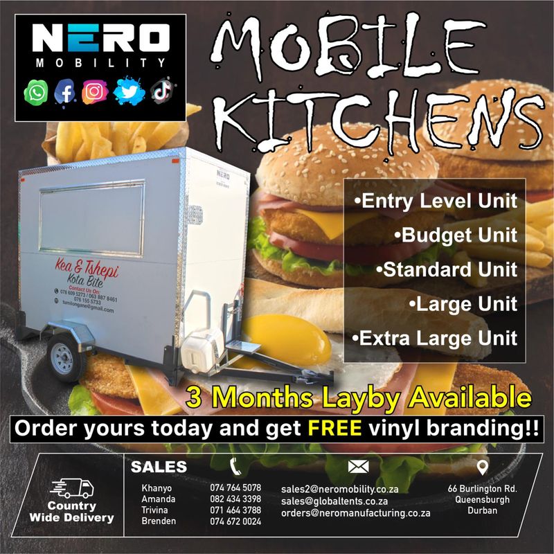 Mobile kitchens - Food trailers - Mobile freezers - Insulated trailers