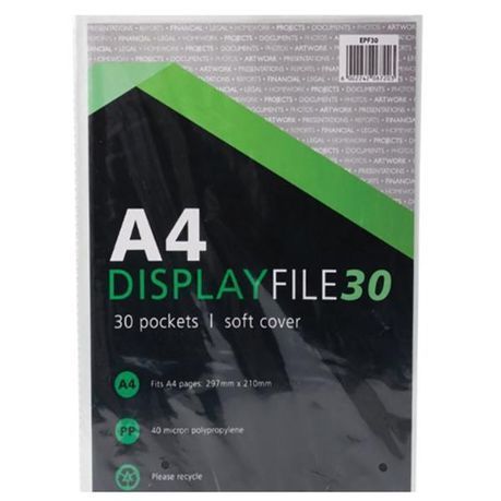 Source Direct - A4 Display File Soft Cover - 30 Pockets