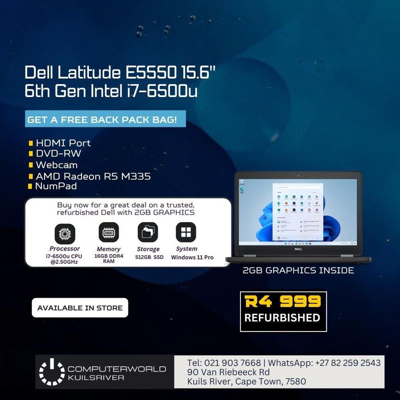 Dell Latitude E5550 15.6inch  6th Gen(Refurbished)