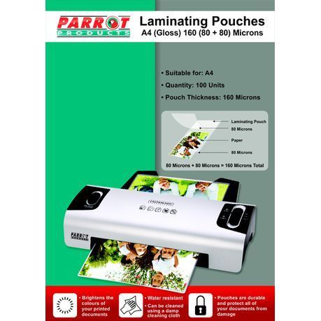 Parrot Laminating Pouch A4 160(80&#43;80) Micron - Pack of 100