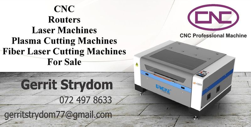 CNC Router, Co2 Laser, Fiber Laser and Plasma Cutting Machines for Sale