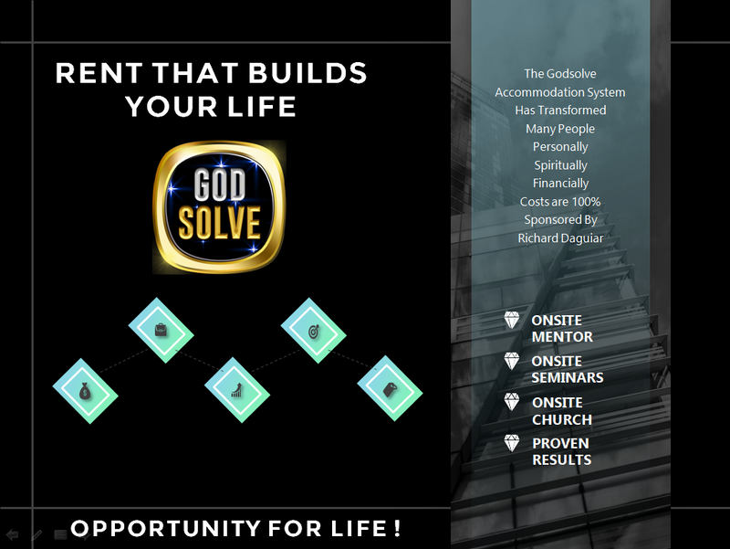ROOMS TO SHARE at GODSOLVE ROOMS. Free Onsite Mentors prepare u for massive breakthrough
