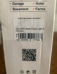 Nearly New Vito 40w Solar Flood Light Remote - Working Completely