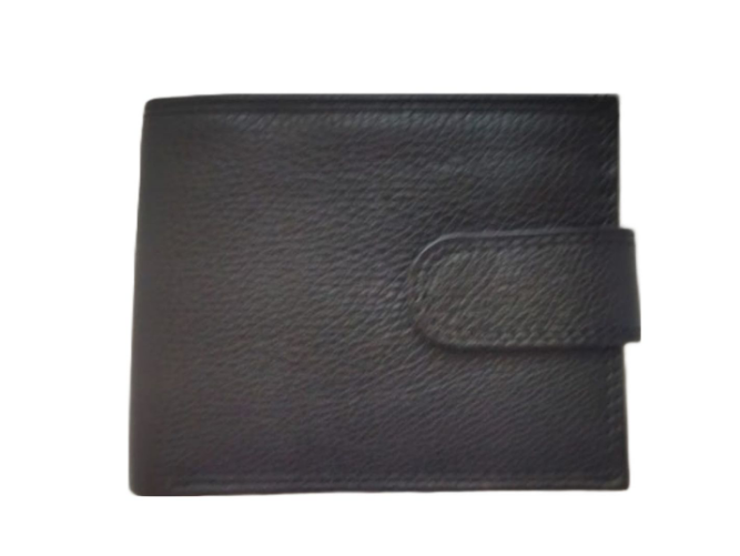 Nearly New Men s Genuine Leather Billfold Wallet Long - Black - Men -