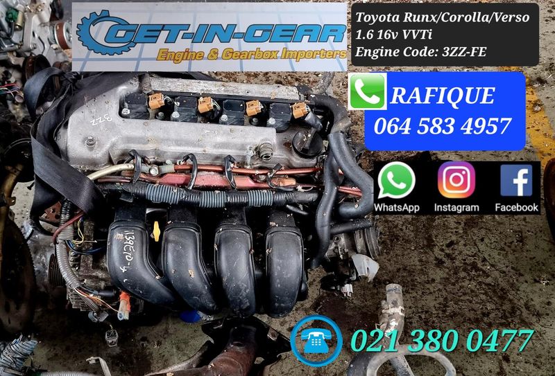 Toyota Corolla - Runx - Verso 3ZZ 1.6 16v VVti LOW MILEAGE IMPORT Engine - GET IN GEAR