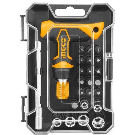 Ingco - 24 Piece Interchangeable T-handle Screwdriver &amp;  Socket Set