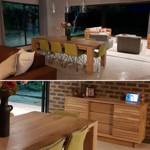 Solid Oak table with solid square oak legs