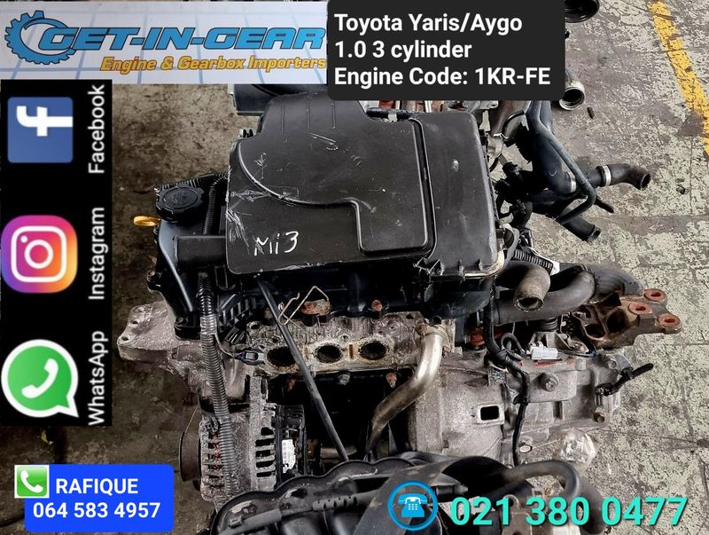Toyota Yaris - Aygo 1KR 1.0 LOW MILEAGE IMPORT Engine - GET IN GEAR