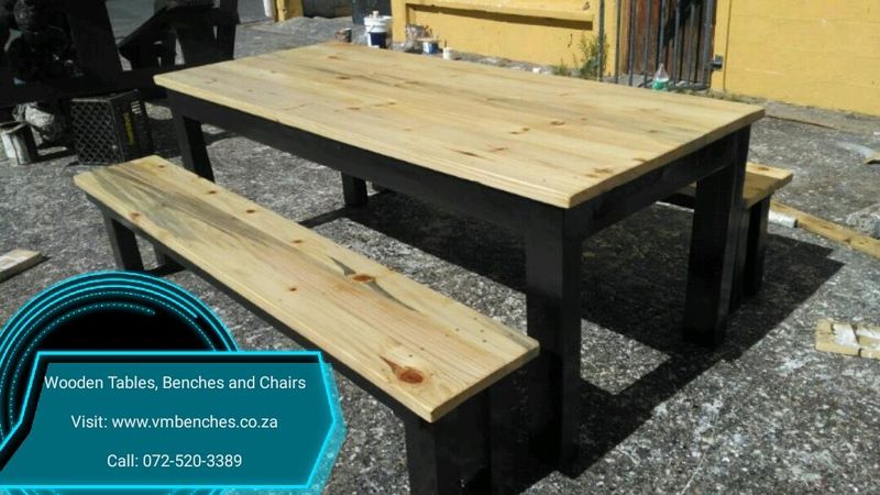 WOODEN TABLES and BENCHES...   visit our website    www.vmbenches.co.za