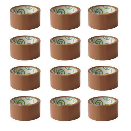 Packaging Tape (Brown Buff Tape) 48mm x 100m - Pack of 12