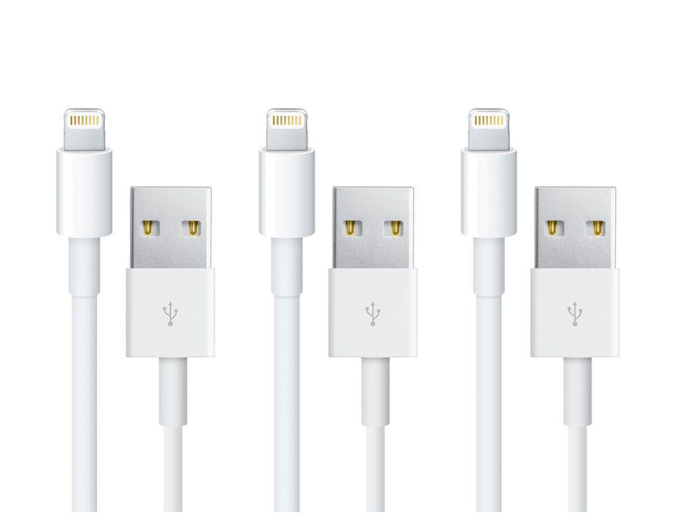 Recoverable iPhone USB Lightning Cable Pack Of 3 - WORKING COMPLETELY