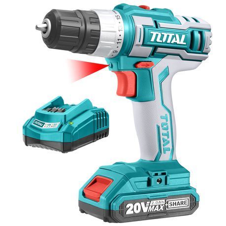 Total Tools 20V Lithium-Ion Cordless Drill with 1xBattery &amp;  1xCharger