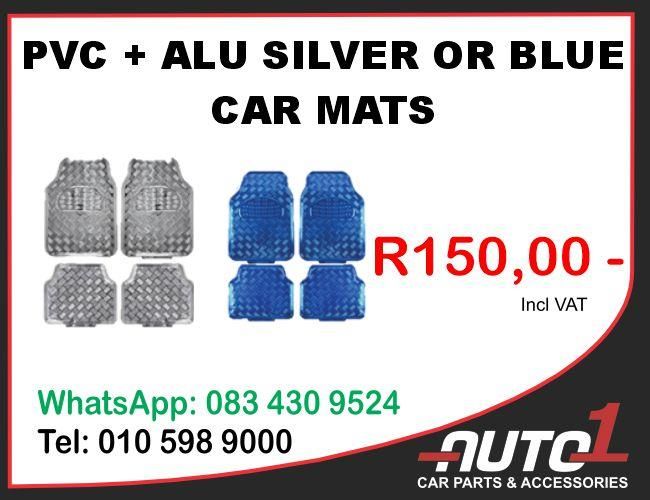 PVC &#43; ALU SILVER OR BLUE CAR MATS
