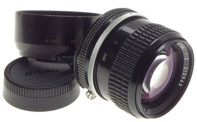 AI NIKON 1:2 f&#61;85mm NIKKOR SLR 35mm FILM DIGITAL 2/85 CAMERA LENS CAP HOOD H3-10