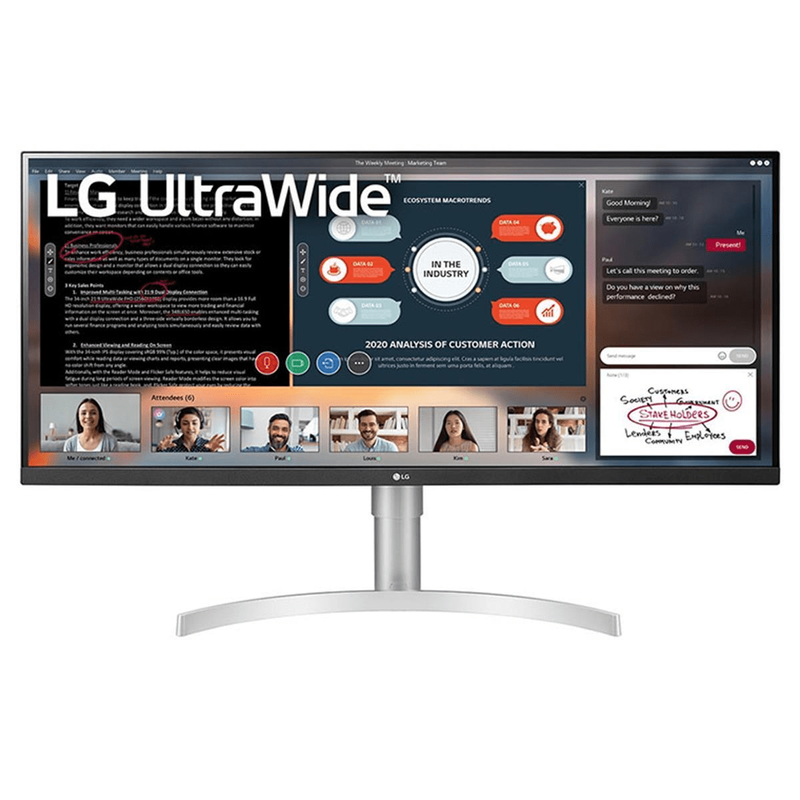 LG WN650 34-inch 2560 x 1080p FHD 21:9 75Hz 5ms AMD FreeSync IPS UltraWide Monitor 34WN650-W - Brand