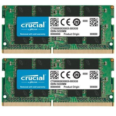 CRUCIAL - 16GB DDR4 3200 MHz SO-DIMM Single Ranked Module Green - Pack of 2