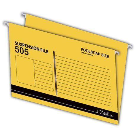 Treeline - Foolscap Suspension File Yellow 505 - Box of 25