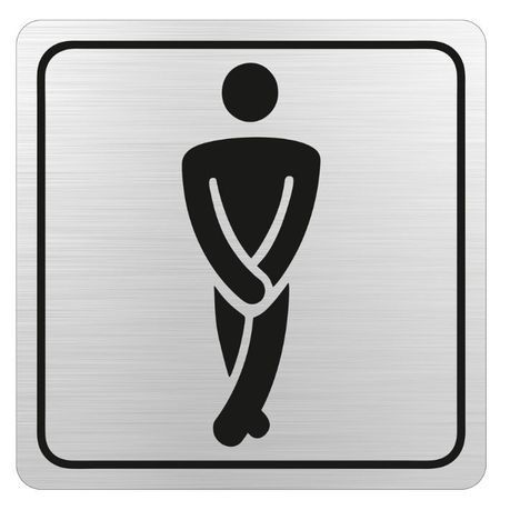 Parrot Products: Gents Toilet Symbolic Sign on Brushed ACP 15cm*15cm