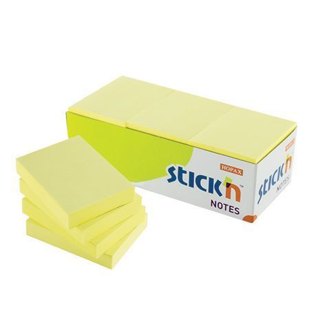 Stick&#96;n Pastel Yellow Notes  - 12 Pads 38x50mm