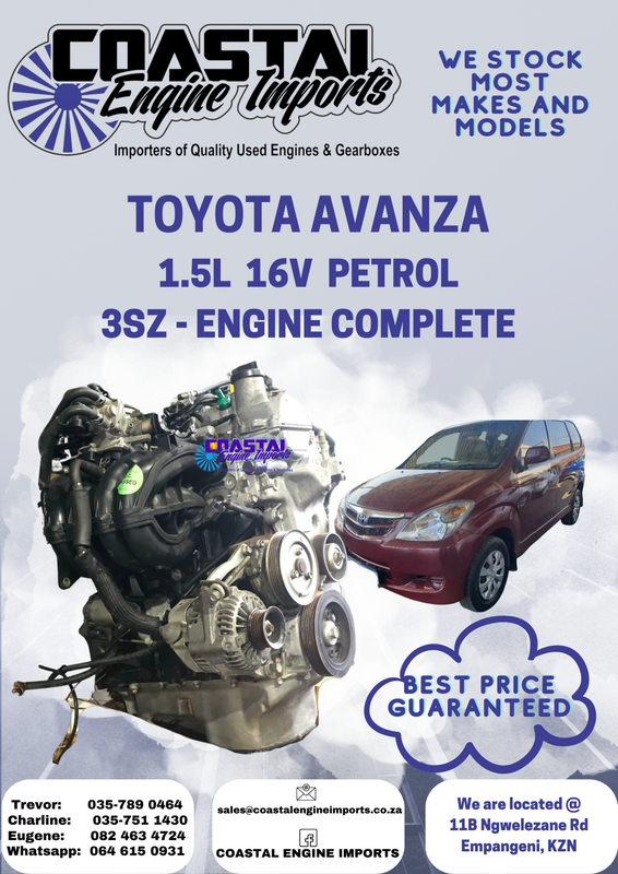 TOYOTA AVANZA / 3SZ ENGINE COMPLETE / 1.5L  16V  PETROL