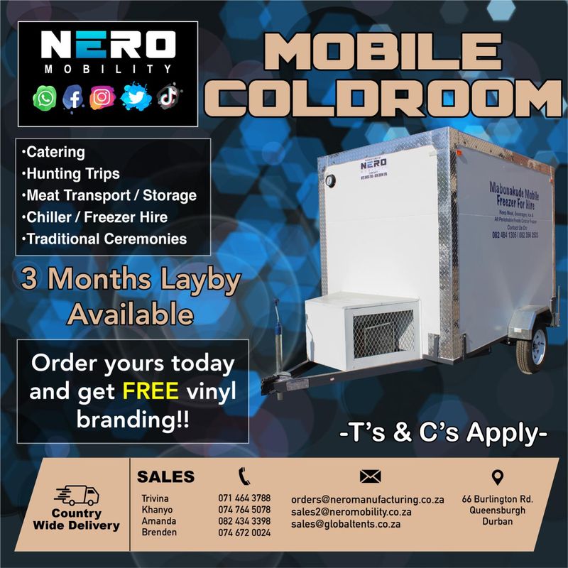 Mobile Coldrooms/ Mobile Toilets/ Mobile Kitchen/ Tents/ Chairs/ Tables/ Jumping Castles