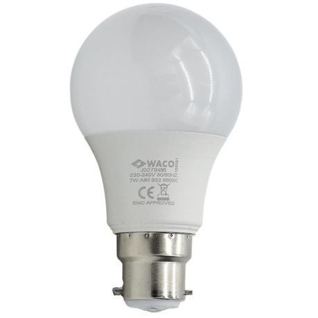 Waco - LED Sphere Bulb / Lamp A60 B22 4000K Cool White - 7W