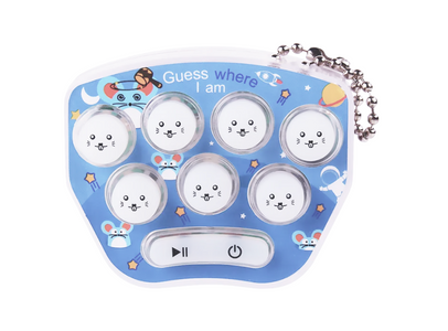 Mini Hand-held Whack-a-mole Game On Keychain - Light Blue - Working Completely