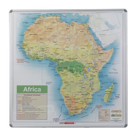 Parrot Educational Board Map Africa Magnetic White (1230 x 1230mm)