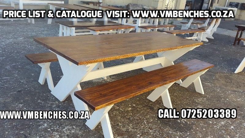 BENCHES, CHAIRS and TABLE SET for ALL USE, visit WWW.VMBENCHES.CO.ZA