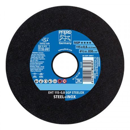 Bulk Pack 2 x Pferd Steel&#43;Inox Cutting Disc - 115mm x 0.8mm x 22.2mm Bore