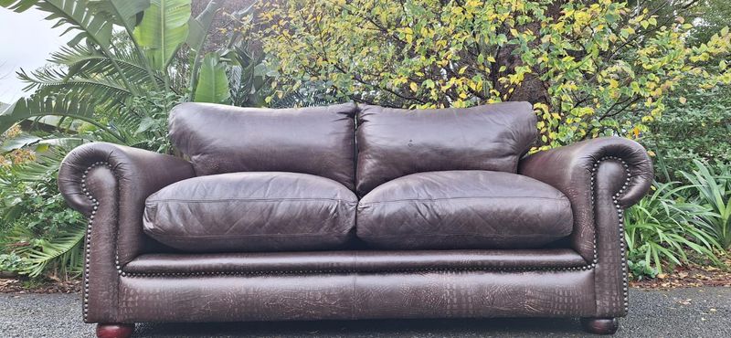 Beautiful Jan Ellis Gameskin Kudu Leather Couch Large Genuine Leather Sofa