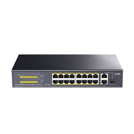 Cudy 18 Port POE Switch with 16 Ethernet and 2 Gigabit Ports