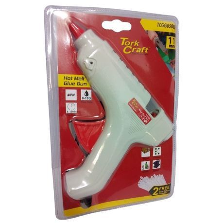 Tork Craft - Glue Gun / Hot Melt Glue Gun 11mm with 2 x Glue Sticks - 40W
