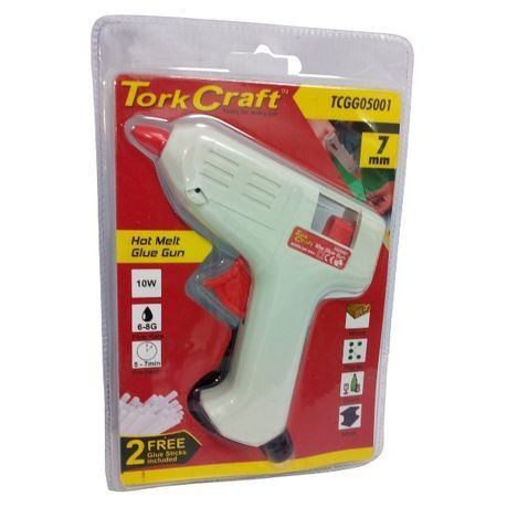 Tork Craft - Glue Gun / Hot Melt Glue Gun 7mm with 2 x Glue Sticks - 10W
