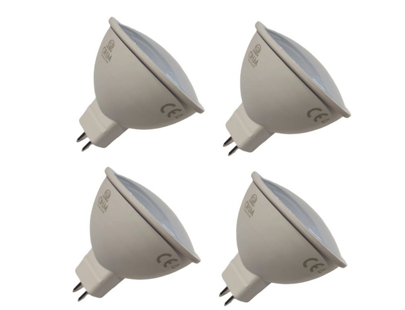 MR16 LED Down Lights - 4 Pack Warm White 3W - OHM 3W MR 16 Globes - 3000K 210 Lumens (4 Pack) PARTIA