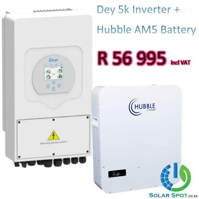 Deye 5k Inverter &#43; Hubble AM5 Battery combo deal
