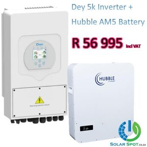 Deye 5k Inverter + Hubble AM5 Battery combo deal