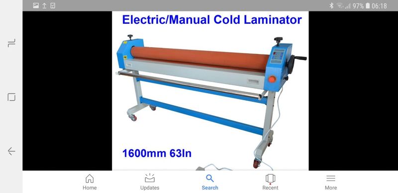 Cold laminating machine Electric 1600E 220V on stand  BLUE Model