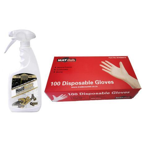 TFC - Mould Buster - 500ml and Disposable Latex Gloves - 100 Gloves